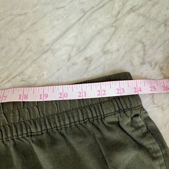 Old Navy Linen Blend Straight Pants Green High Rise comfort waistband 3X NWT - Picture 6 of 8